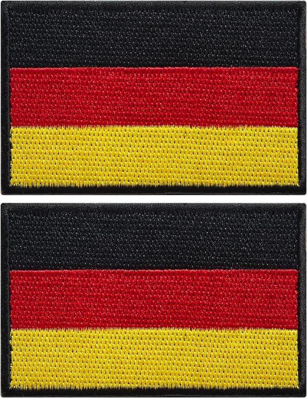 2-pack tyska flaggsymboler - broderade symboler - tyska flaggor -
