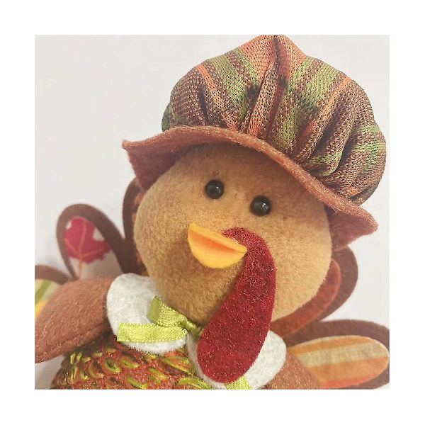 Thanksgiving Dekorationer Efterår Gnome Dekoration: 2 Stk Håndlavede Kalkun Plys Ornamenter Med Solsikke Kort