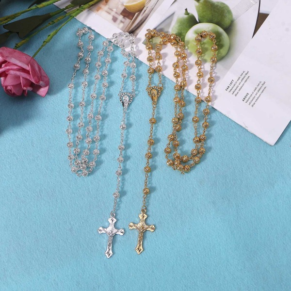 Unik Kristus for kors krusifiks anheng halskjede for menn kvinner religiøs gave Gold-color