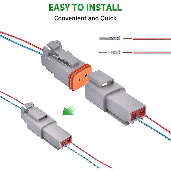Elektrisk ledningskontakt 8 set 2 stift 16-20awg Vattentät förseglad automatisk grå hane och hona Te