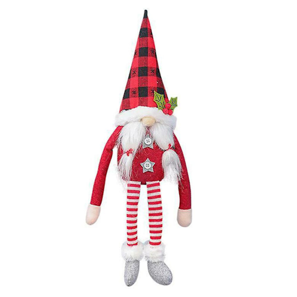 Jule Faceless Dukke Gardin Spenne Tie Klips Holder Tieback Vindu Xmas Dekorasjon Red
