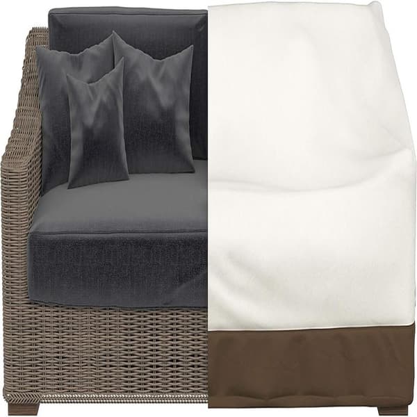 Beige+Ljusbrun 420D Skyddande Överdrag för 3-Sits Soffa