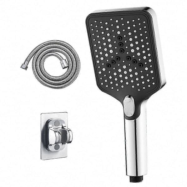 3 lägen Silver Dusch Spa Regn Högtryck Bärbar Badrumsblandare Kran Camping Badset Silver