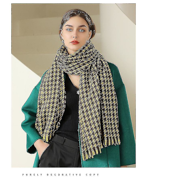 Dametørnet Cashmere Tartan Tørklæde Mode Varm Sjal Tørklæde