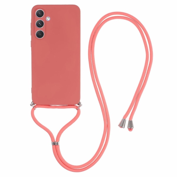 För Samsung Galaxy A55 5G phone case TPU gummibelagt cover med rem - hagtorn Röd Red Style G Samsung Galaxy A55 5G