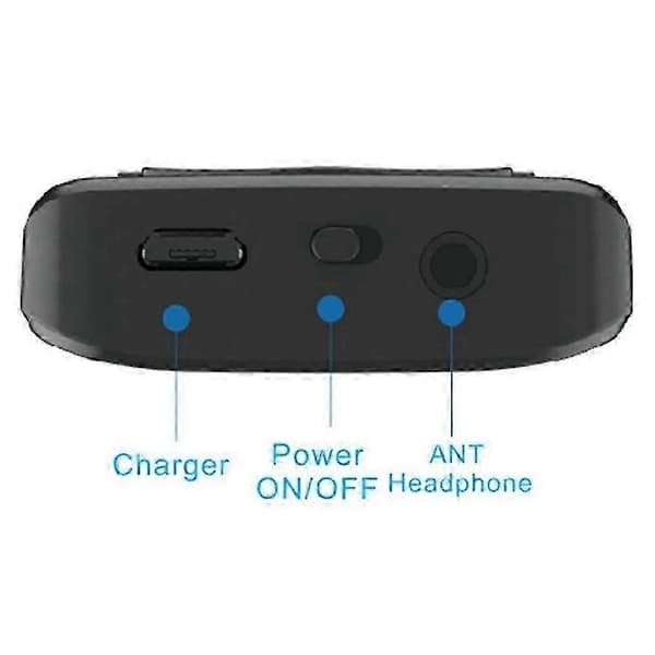 DAB/DAB+ digitalradio med Bluetooth 4.0, bærbar FM-lommeradio, MP3-spiller og USB-øretelefon svart