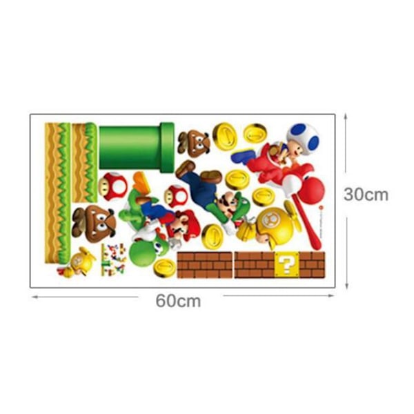 2 Pak Nintendo New Super Mario Bros Byg en Scene Peel og Stick Vægmærke Soveværelse Dekoration Dekal Super Mario Sticker