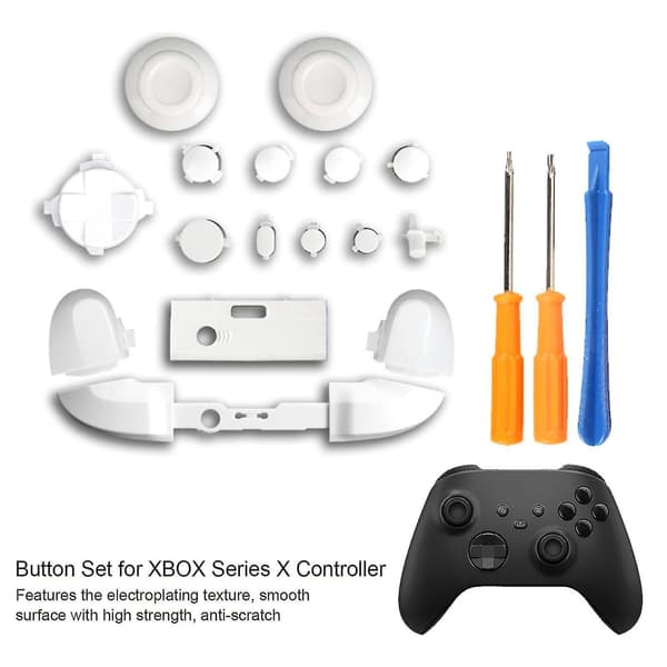 Udskiftningssæt til Xbox Series X Controller Lb Rb Bumpers Trigger Buttons Guide Button med skruetrækker Black