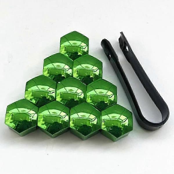 20 stk. Bilhjulmutterdeksler Anti-rust Felgdeksel Hjulmutterdeksler Sølv 17mm Green 21mm Optional