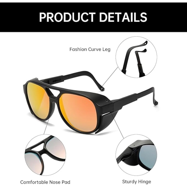 Solbriller, Oversized solbriller med wrap-around design, Aviator solbriller til fiskeri og udendørs sammenkomster (Style B, 15 * 12 * 5 cm) Style C
