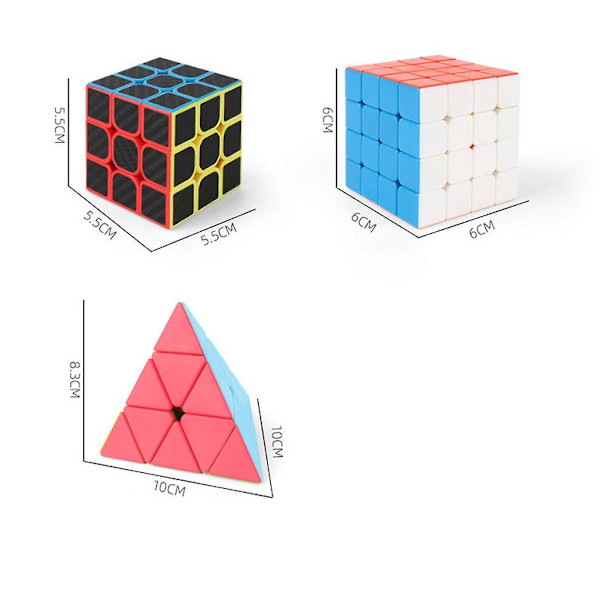 Pædagogisk Speed Cube Sæt Magic Cube - Inkluderer Speed Cubes 3x3, 2x2 Speed Cube, Puzzle Cube Puslespil