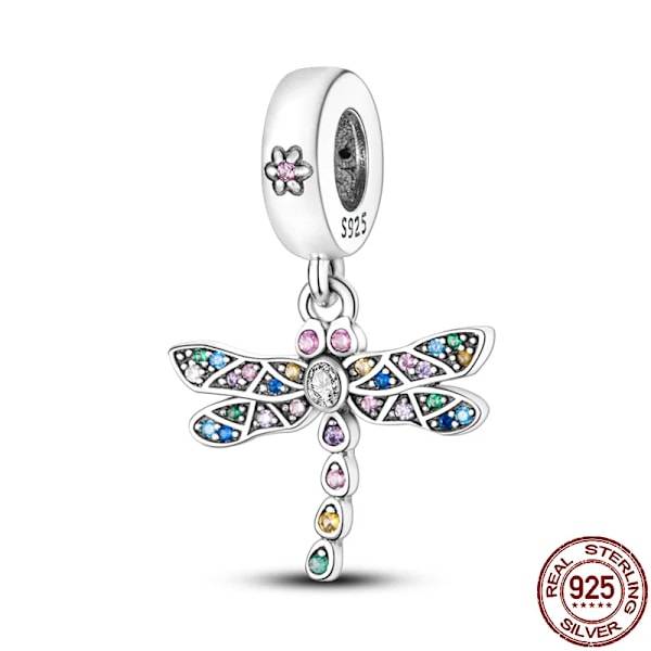 925 Sterling Silver Butterfly Sunflower Pendant Fits Original Pandora Bracelet Charm Necklace Diy Female Jewelry Y SMC1869