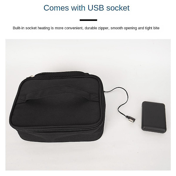 Usb Power Bank Matlåda Värmare Vattentät Picknick Mat Värmare Behållare Väska Elektrisk Lunchlåda