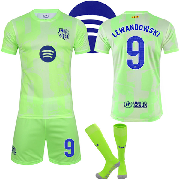 24-25 Barcelona Bortatröjor Fotbollskläder Barn No.9 Lewandowski 20