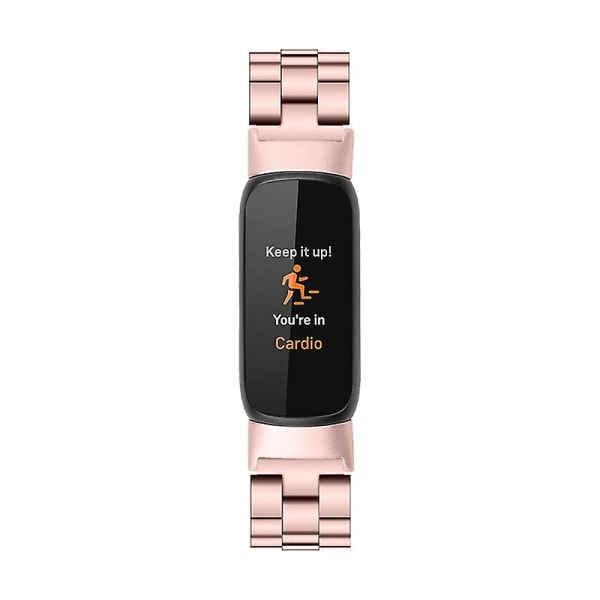 Tre pärlor i rostfritt stål Smart Watch Band Ersättningsmetallrem för Fitbit Luxe Multicolor Style B Other Smartwatch Model