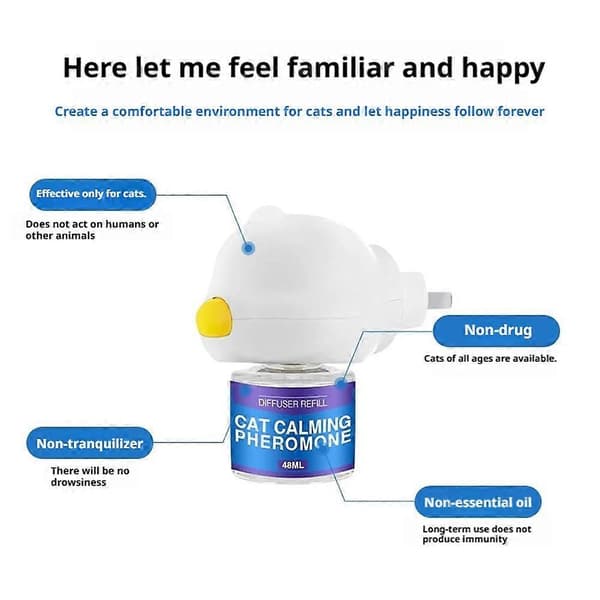 Kat Beroligende Feromon Diffuser Stresslindring Angstdæmpning US Standard for cat