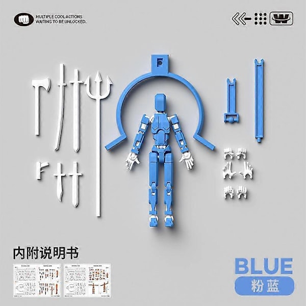 Dummy13 Magnetisk Actionfigur Set, 3D Magnetisk Actionfigur Set Blue White