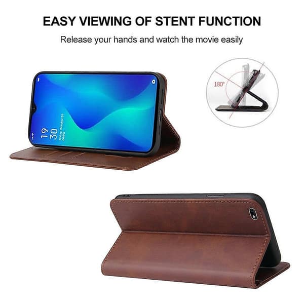 Magnetiskt läderfodral för OPPO A1k Brown