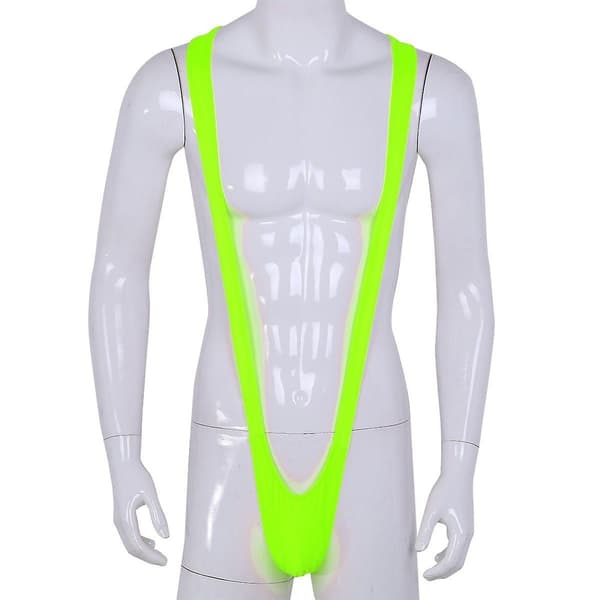 Fluorescerende Mankini - Mænd Strækbadedragt Black One Size