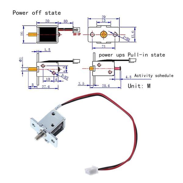 DC 12V/0.5A Electromagnetic Solenoid Lock Security Easy to Install for Cabinet