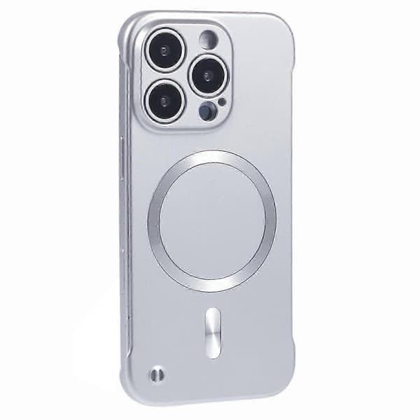 Til iPhone 14 Pro Cover Kompatibel med MagSafe Hårdt PC Rammeløst Telefoncover Multicolor Silver