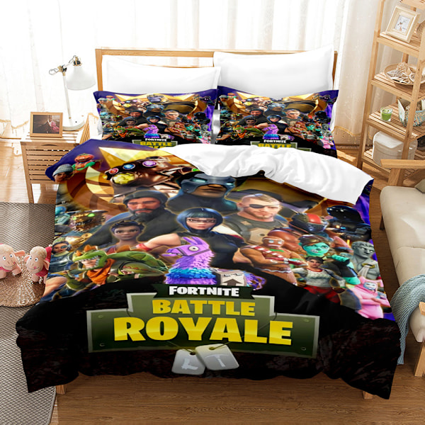 Tegneserie børnespil Fortnite dynebetræk sengetøj 3D digitalt tryk tredelt sæt 9 140*210