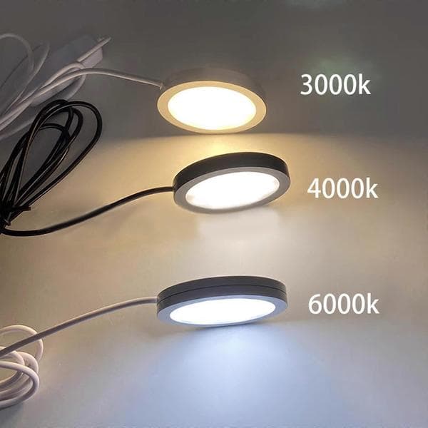 5V3W USB LED-valo 59 mm pyöreällä jalustalla, pöytävalaisin, energiatehokas kohdevalo kaapin alle black shell