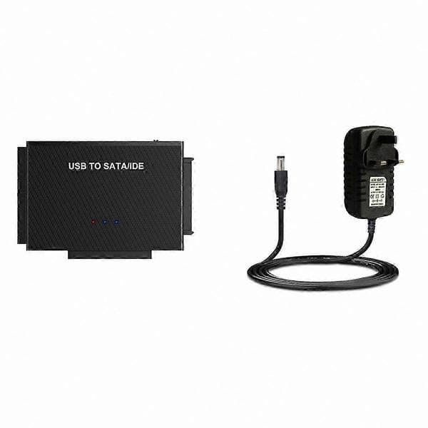 SATA IDE-hårddiskadapter för 2,5/3,5-tums enheter med USB 3.0-anslutning Black