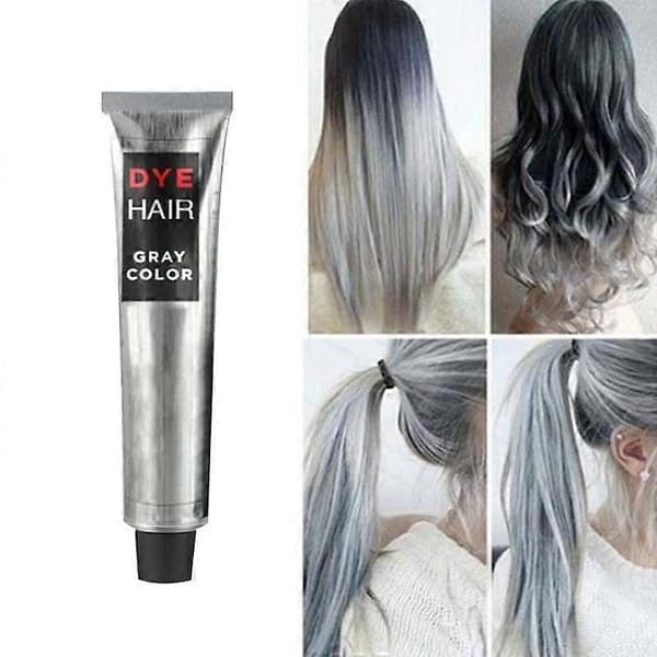 3 st grå hårfärgningskräm unisex rökig punkstil ljusgrå silver permanent kräm 3 st