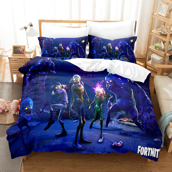 Sarjakuvahahmoilla koristeltu lasten peli Fortress Night -pussilakanasetti, 3D-digiprintti, kolmiosainen setti 8 140*210