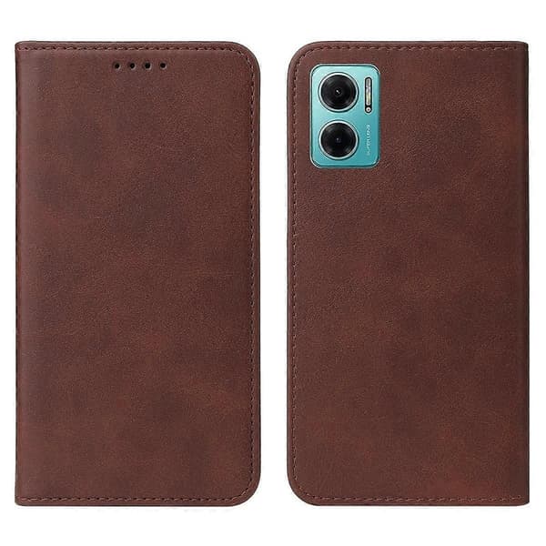 Magnetiskt läderfodral för Xiaomi Redmi Note 11E Brown