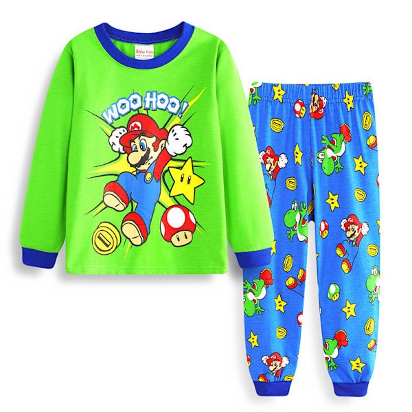 Bomulls pyjamas för pojkar, långärmad, tecknat set för barn, baby hemmakläder Spiderman Captain America 46 95cm
