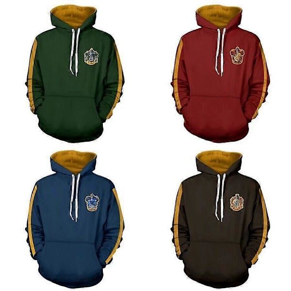 Unisex Harry Potter Slytherin Huvtröja D 3XL
