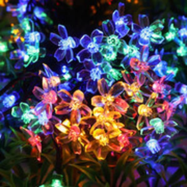Gave til mors dag, udendørs LED-solcellelamper, blomster