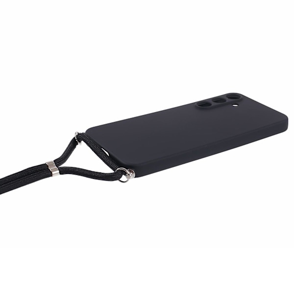 Til Samsung Galaxy A55 5G telefonetui TPU gummibelagt beskyttelsescover med snor - sort Black Style A Samsung Galaxy A55 5G