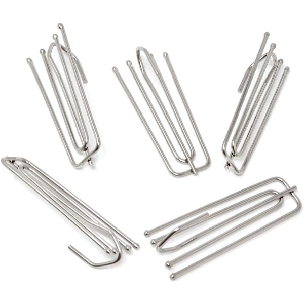 Rustfritt stål gardin plissékrok 24 pakke med 4 pinner Knip plisséklemmer Kroker Travers plissé