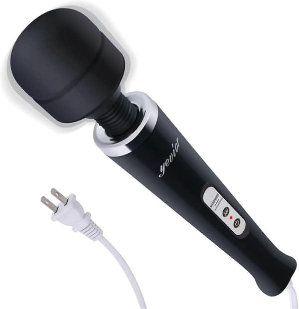 Kraftfuld håndholdt massager med ledning og 10 pulsindstillinger, stærk vibration til