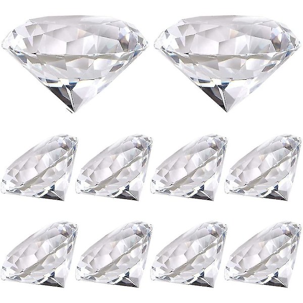 10 stk Lyse krystaller Diamanter Edelstener Bryllup Krystalldiamanter Papirvektjuveler Bryllupsdekorasjoner Julens midtdeler Home Decor (klar)