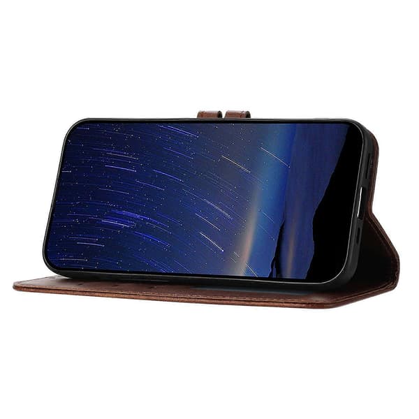 Til Samsung Galaxy S25+ Etui Glad Kat Mønster Præget Læder Wallet Telefon Cover - Grå Multicolor Brown