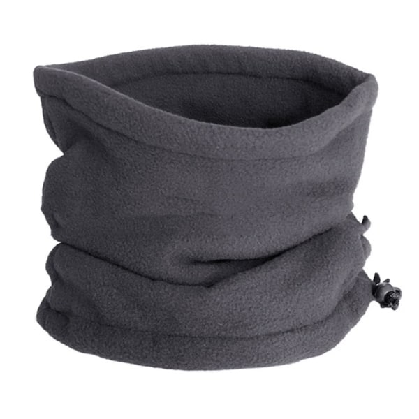 Unisex Vinter Udendørs Ensfarvet Blød Tyk Fleece Halsvarmer Gaiter Cover Hat Dark Gray