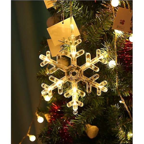 Led Snowflake "isete stjerne", ca. 30 x 16 cm, batteridrevet"