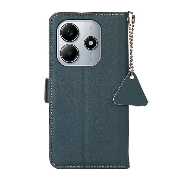 Sidomagnetiskt TJ Läder RFID-telefonfodral för Redmi Note 14 5G Green