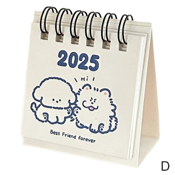 2025 Söt Mini Skrivbords kalender 12 Månader Kontors Dekorativ Små Prydnader Friendship Bear