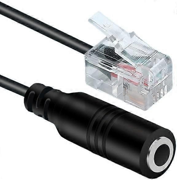 Telefonadapter RJ11 til 3,5 mm Jack Han til Hun Aux Kabel Stik Konverter til Computer MIC PC Headset Høretelefon Stik