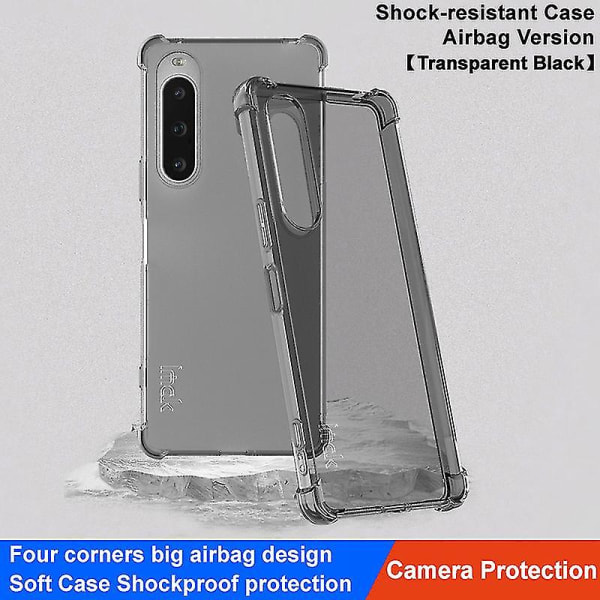 Imak Sony Xperia 10 V Soft Slim Fit Tpu phone case Airbag Iskunkestävä cover Transparent Black