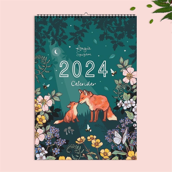 2024 Vægkalender over natur- og dyrelivskunstkunstværkskalender As Shown