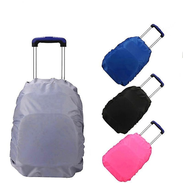 Unisex ryggsäck bagage regnskydd utomhus bergsklättrare väska vattentät täckning(2st, svart+rosa)