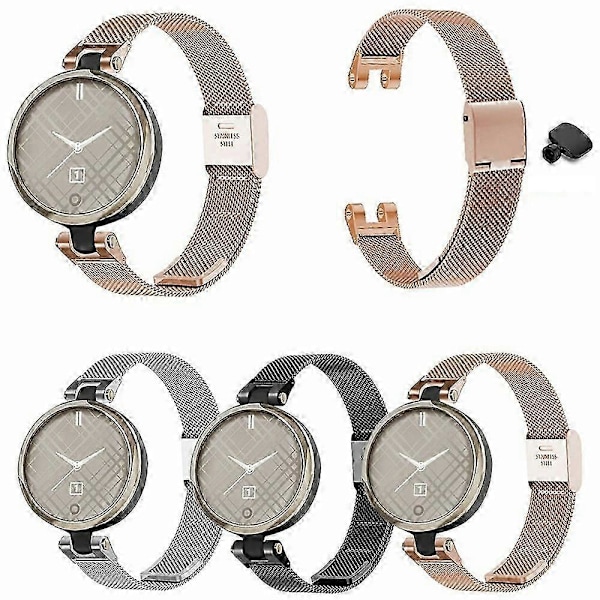 Til Garmin Lily Metal Urrem Milanese Mesh Armbånd Udskiftning med Værktøj Black