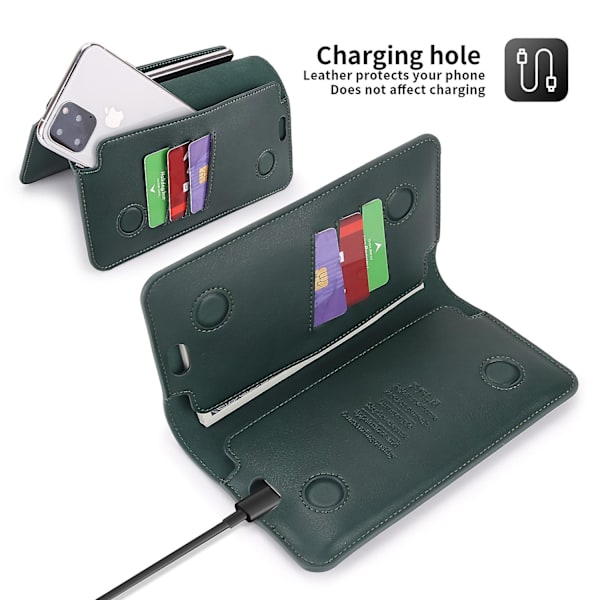 Pola Universal Dual Phone Horisontell Flip Case Dark Green