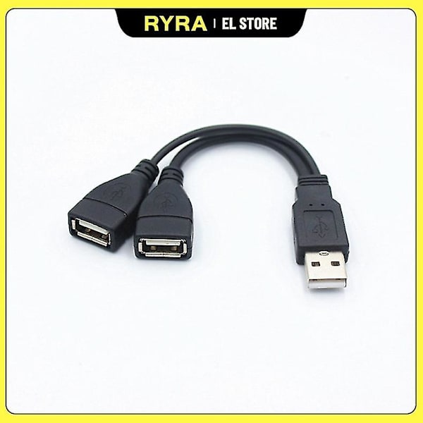 Ryra 1 stk Usb 3.0 A 1 hann til 2 dobbel usb hunn datahub strømadapter Y splitter usb lading